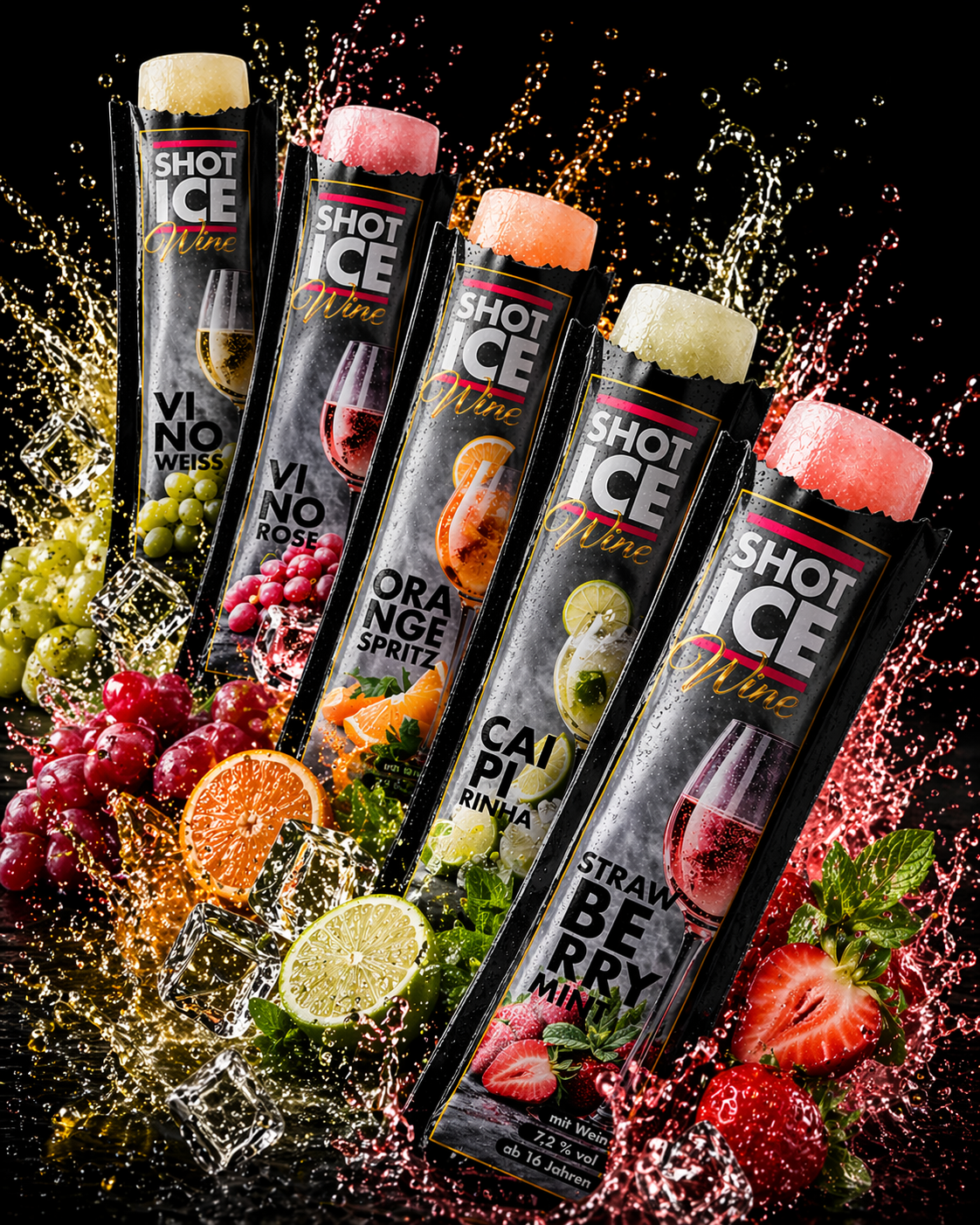 SHOT ICE Wine 5 Sorten als Faecher